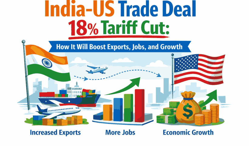 India-US trade deal 18% tariff cut showing export growth, jobs, and economic boost.