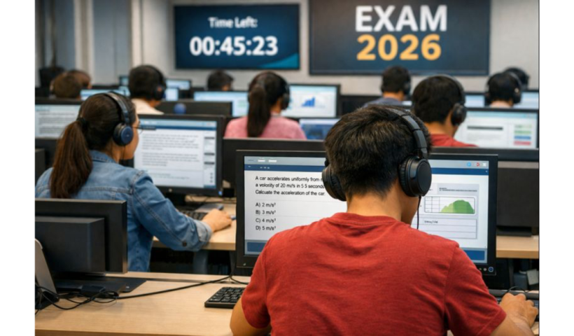 Students appearing for a computer-based competitive exam in 2026, focusing on digital question papers that reflect updated exam patterns and modern evaluation systems in India.