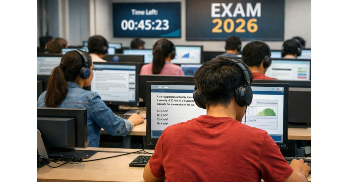 Students appearing for a computer-based competitive exam in 2026, focusing on digital question papers that reflect updated exam patterns and modern evaluation systems in India.